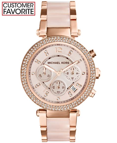 michael kors rose gold parker chronograph watch|Michael Kors Watch mk5896.